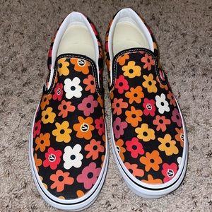 Flower Vans! ONLY WORN ONCE!